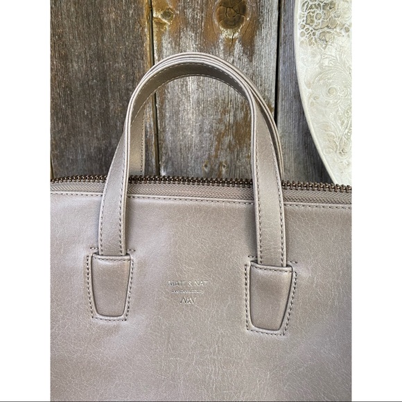 MATT& NAT taupe tote satchel purse - Picture 2 of 10